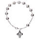 Rosary decade bracelet with 5x6 mm faceted grains and fastener, fake filigree s2