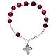 Rosary decade bracelet in glass with 5x5 mm grains and fastener, purple s2