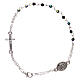 Decade rosary bracelet with 1 mm rhombus black beads, clasp and Miraculous medal s1