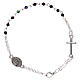 Decade rosary bracelet with 1 mm rhombus black beads, clasp and Miraculous medal s2