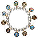 Bracelet of white pearls with Saints s1