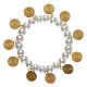 Bracelet perles blanches avec saints s2