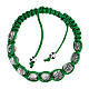 Ten-bead bracelet with Our Lady of Guadalupe in green rope 5 mm s1