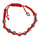 Ten-bead bracelet with Our Lady of Guadalupe in red rope 5 mm s1