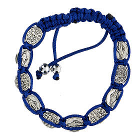 Bracelet dizainier Vierge corde bleue 6 mm