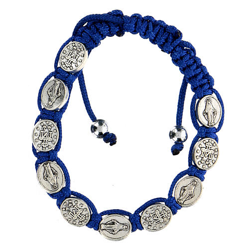 Bracelet dizainier Vierge corde bleue 6 mm 1