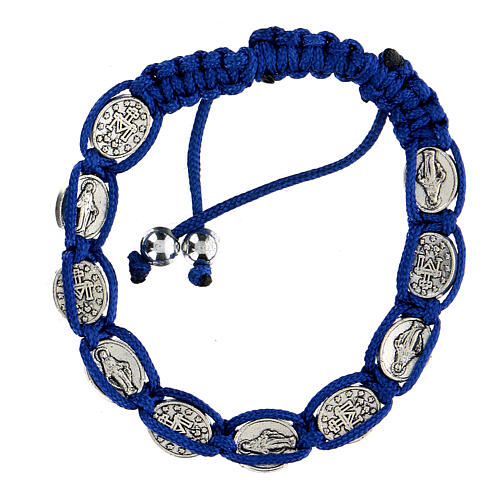 Bracelet dizainier Vierge corde bleue 6 mm 2