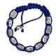 Decade rosary bracelet, Mary blue cord 6 mm s2