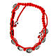 Decade rosary bracelet, Peace dove red cord 6 mm s2