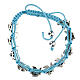 Ten-bead bracelet with Angel in sky blue rope 6 mm s2