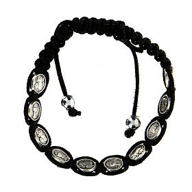 Ten-bead bracelet for Holy Communion in black rope 4 mm