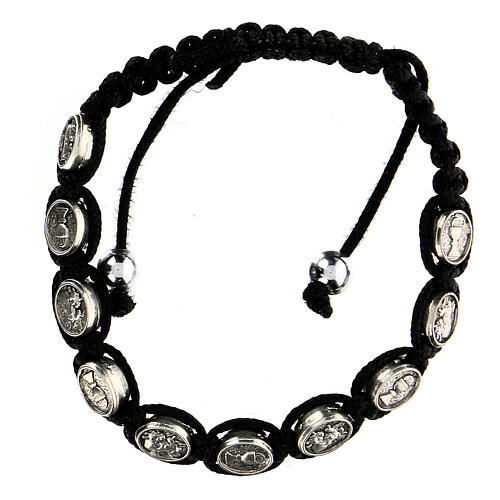 Ten-bead bracelet for Holy Communion in black rope 4 mm 1