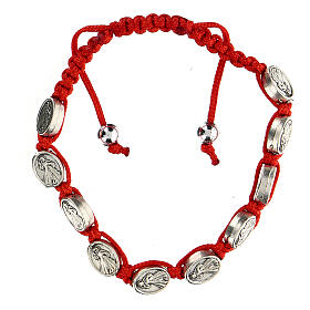 Ten-bead bracelet with Jesus Christ in red rope 4 mm