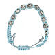 Ten-bead bracelet with Our Lady of Fatima in sky blue rope 5 mm s2