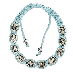 Bracciali decina: Bracciale Decina Madonna di Fatima corda celeste 5 mm