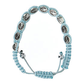 Decade bracelet Our Lady of Fatima, cerulean cord 5 mm