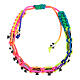 Single decade rosary bracelet St Benedict, multi-color cord 6mm s2