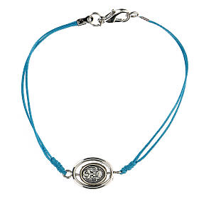 Armband mit Engelchen und hellblauer Kordel, 9 mm