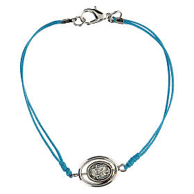 Armband mit Engelchen und hellblauer Kordel, 9 mm