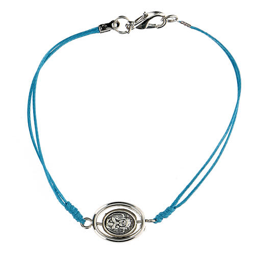 Angel bracelet, sky blue cord 9 mm 1