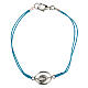 Bracelet with Our Lady of Fatima in light blue rope 9 mm s1