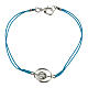 Bracelet with Our Lady of Fatima in light blue rope 9 mm s2