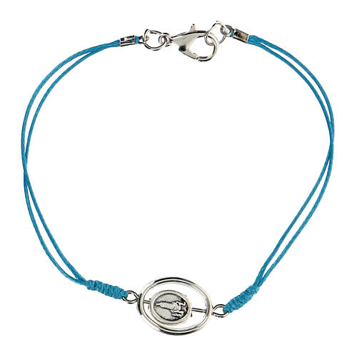 Our Lady of Fatima bracelet, blue cord 9 mm 2