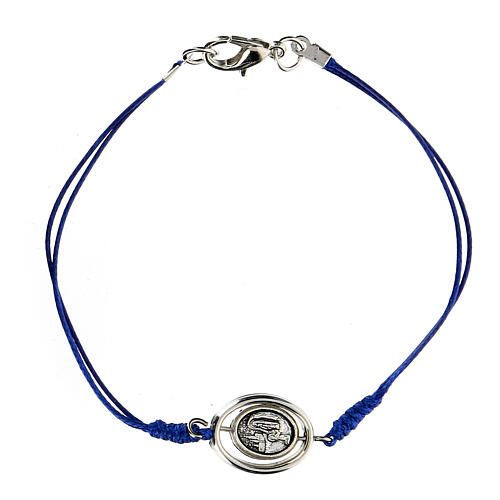 Armband mit Muttergottes von Lourdes und blauer Kordel, 9 mm 1