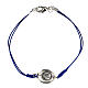 Bracelet with Our Lady of Lourdes in blue rope 9 mm s1