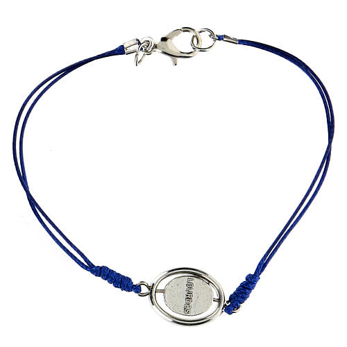Our Lady of Lourdes bracelet, blue cord 9 mm 2