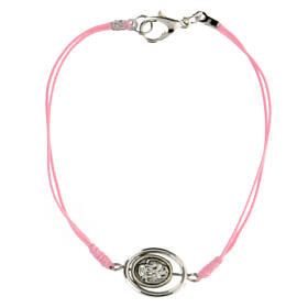 Bracelet with Angel in pink rope 9 mm