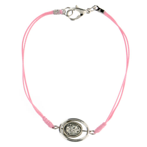 Angel charm bracelet, pink cord 9 mm 2