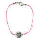 Angel charm bracelet, pink cord 9 mm s1