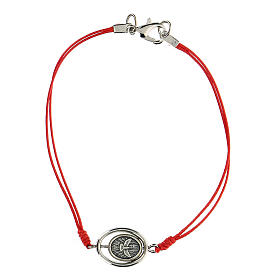 Bracelet with Holy Family in red rope 9 mm
