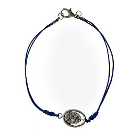 Bracelet with Our Lady of Miracles in blue rope 9 mm