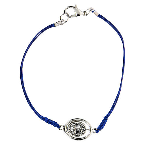 Pulsera Virgen Milagrosa cuerda azul 9 mm 2