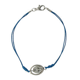 Bracelet Vierge Miraculeuse corde bleue 9 mm