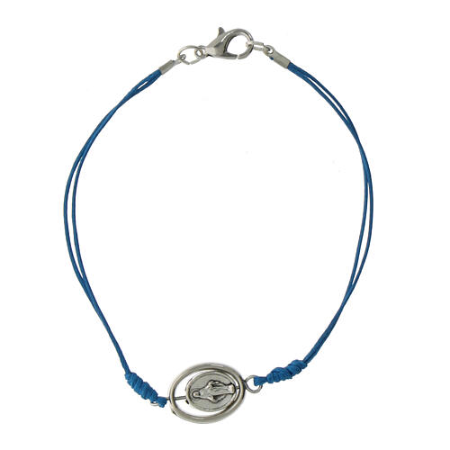 Bracelet Vierge Miraculeuse corde bleue 9 mm 1