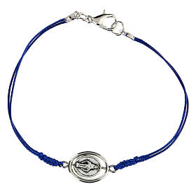 Bracciali vari: Braccialetto Madonna Miracolosa corda blu 9 mm