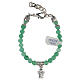Armband mit kleinen Perlen aus Jade (Naturstein) und mit Schutzengel s2