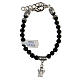 Bracelet avec perles pierre naturelle onyx noir et breloque Ange Gardien s2