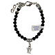 Guardian angel charm bracelet with natural onyx beads s1
