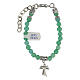 Bracelet with Tau cross pendant in Jade s1