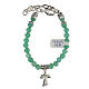 Bracelet avec perles en pierre de Jade et breloque Croix Tau s2