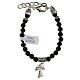 Bracelet with black onyx beads and Tau charm s1