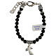 Bracelet with black onyx beads and Tau charm s2