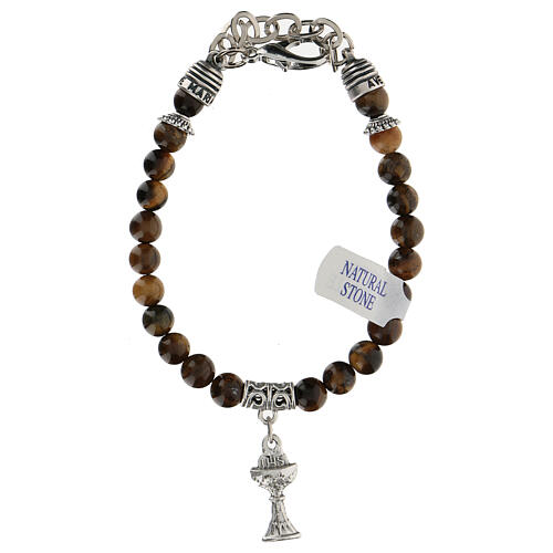 Bracelet with IHS pendant in Tiger's Eye 1