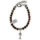 First Communion bracelet with chalice charm in natural Tiger Eye s2