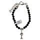 First Communion bracelet with chalice charm in natural Black onyx s1