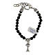 First Communion bracelet with chalice charm in natural Black onyx s2